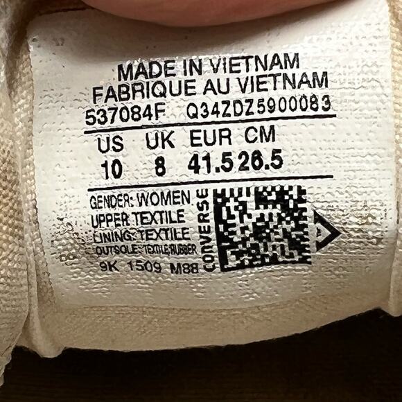 Converse Shoes Womens 10 Shoreline Chuck Low Off White Drop Heel - Picture 8 of 8